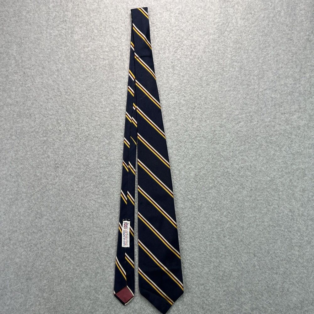 Cable Car Clothiers Robert Kirk Necktie Blue 100% Silk Stripe Pointed 54" USA